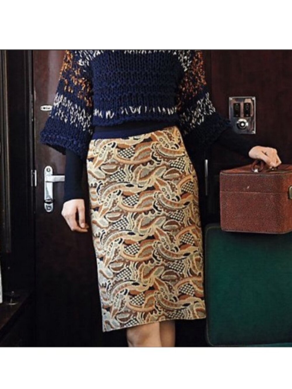 ANTHROPOLOGIE Sparrow Mohair Cashmere Blend Knit Skirt Business Casual Large